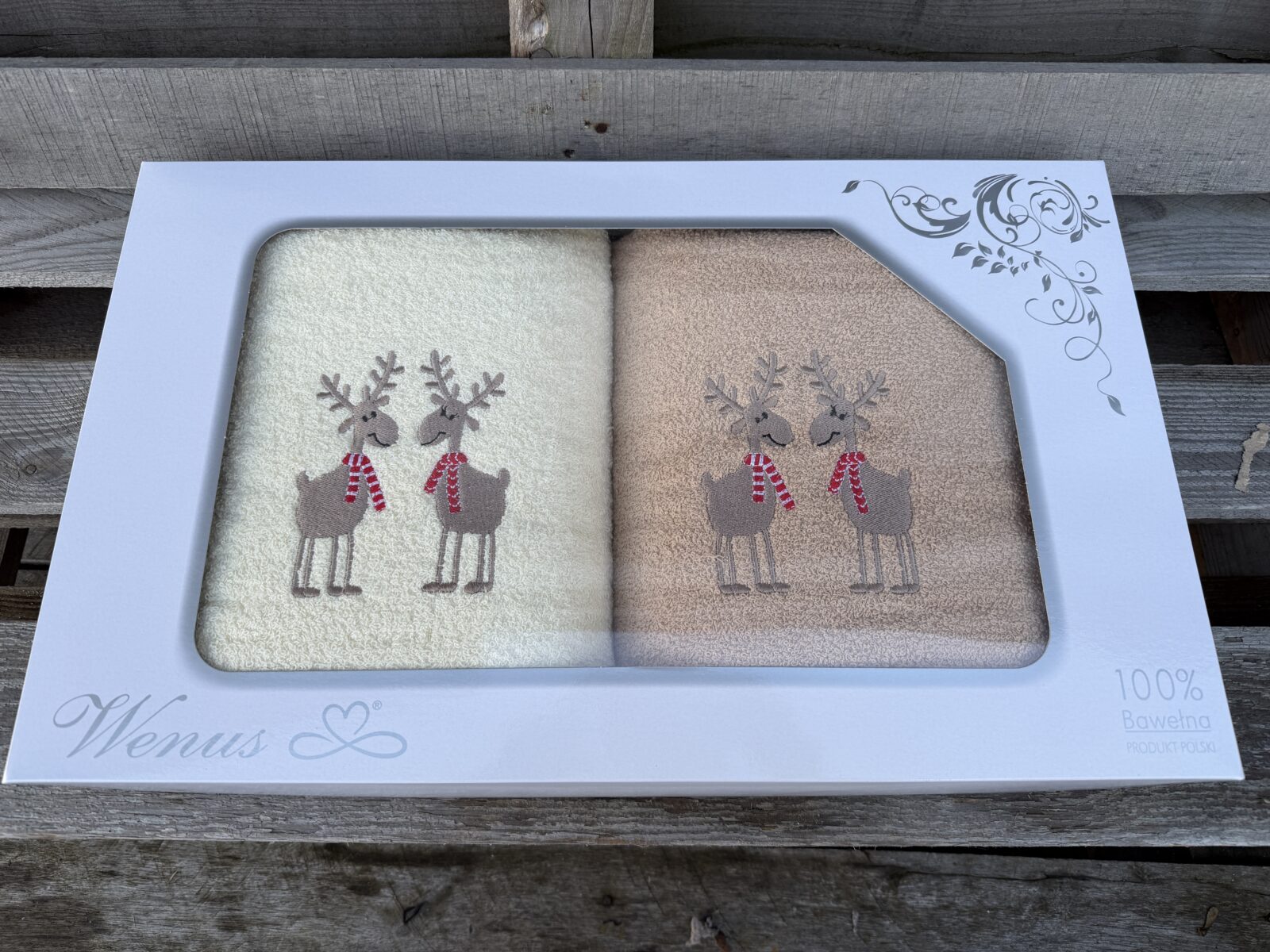 Sklep Świąteczne Renifery komplet 2 szt. ręcznik 70×140