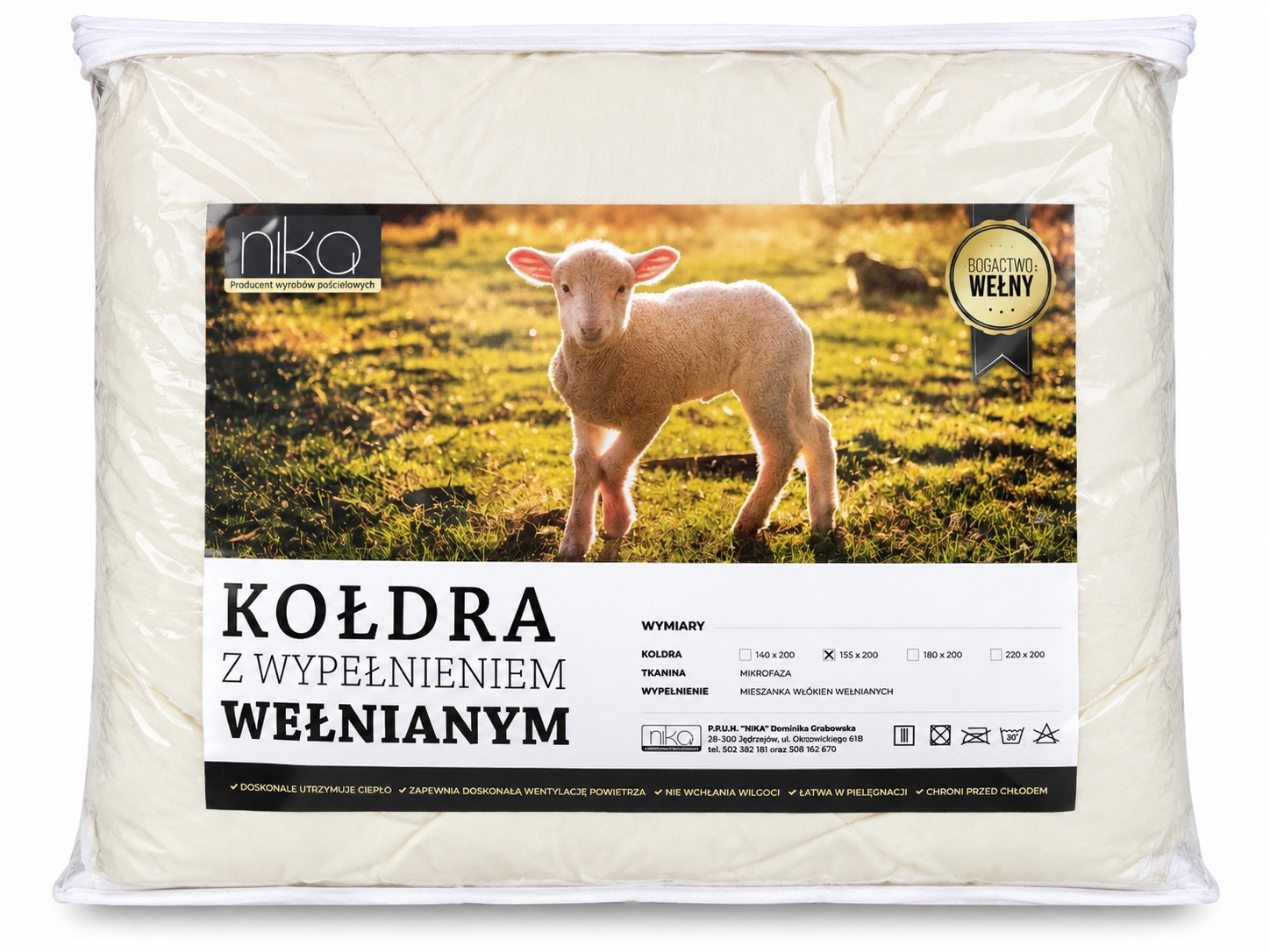 Kołdra owcza wełna