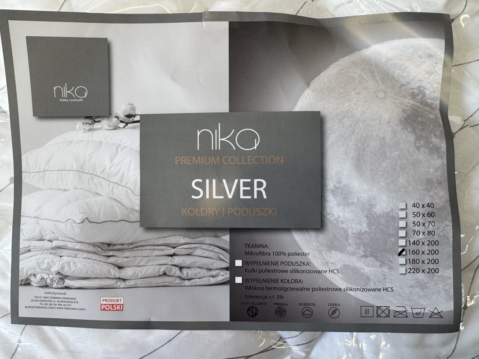 Kołdra Premium Collection SILVER 160×200