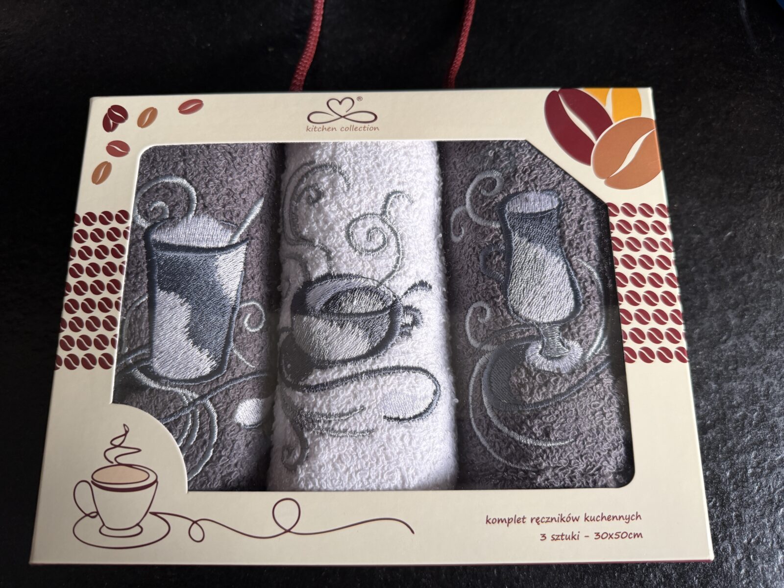 Zestaw 3 szt. ścierka frotte 30×50 w pudełku prezentowym