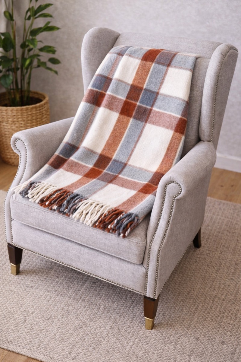 Koc z naturalnej wełny nowozelandzkiej 100%