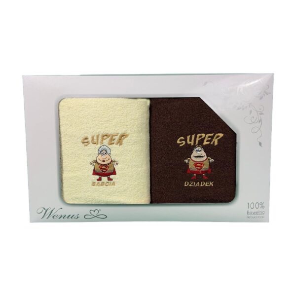 Komplet 2 ręczników z okazji Dnia Babci i Dziadka