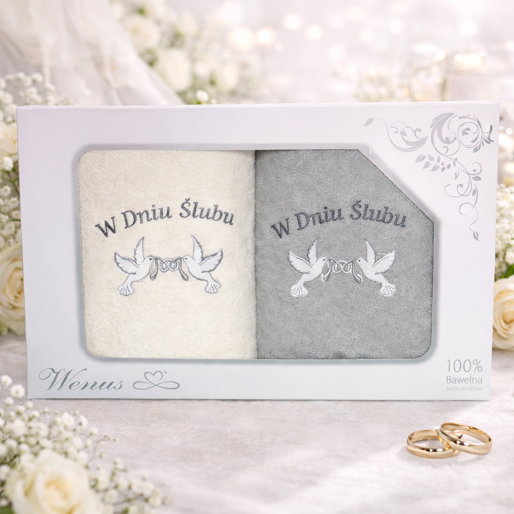 Komplet ręcznik&oacute;w 2-częściowy &bdquo;W Dniu Ślubu&rdquo;