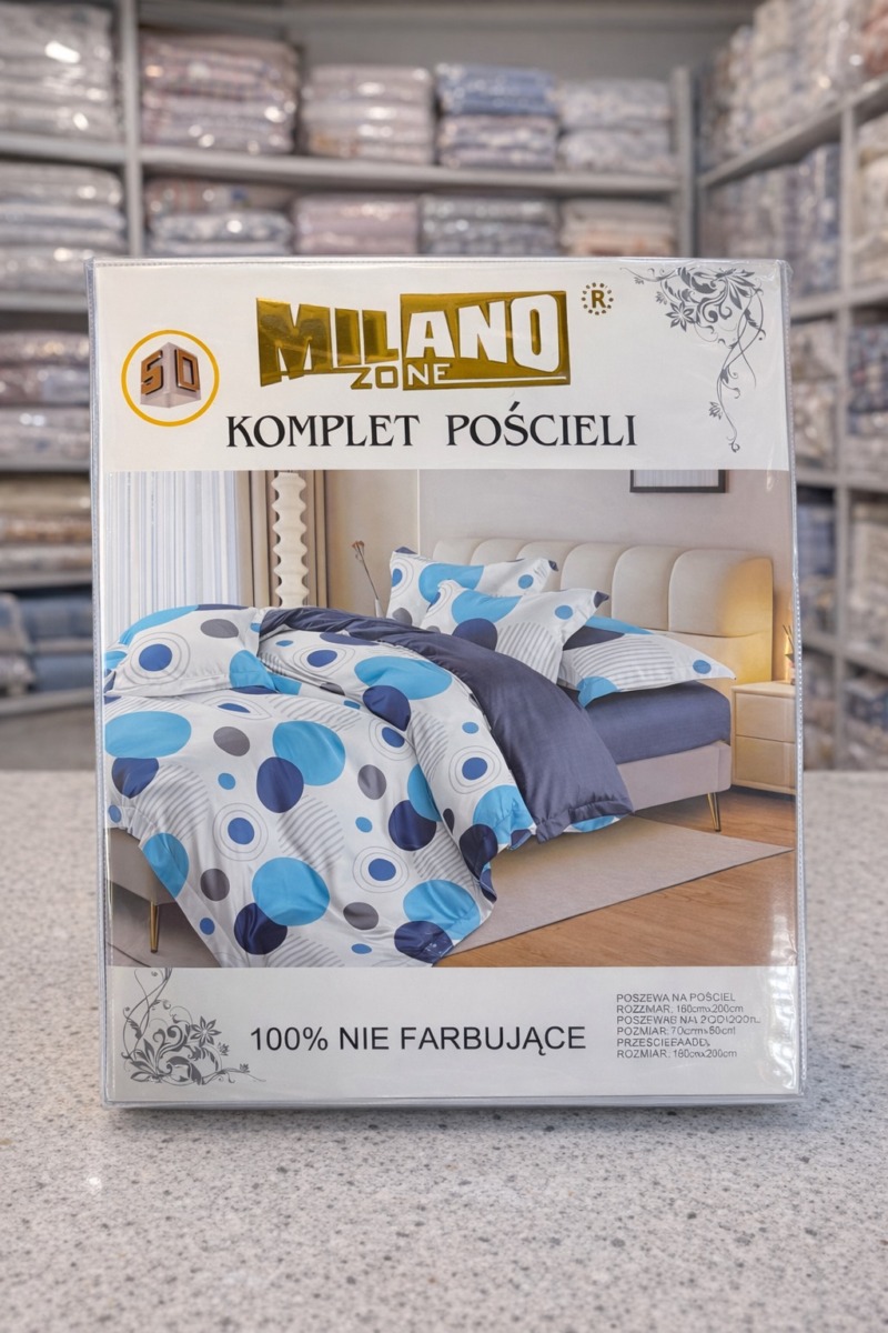 Pościel satyna bawełniana 3D z prześcieradłem MILANO ZONE
