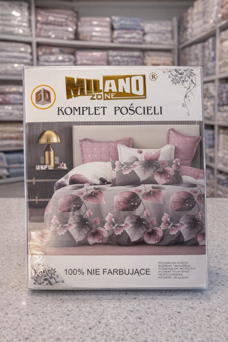 Pościel satyna bawełniana 3D z prześcieradłem MILANO ZONE