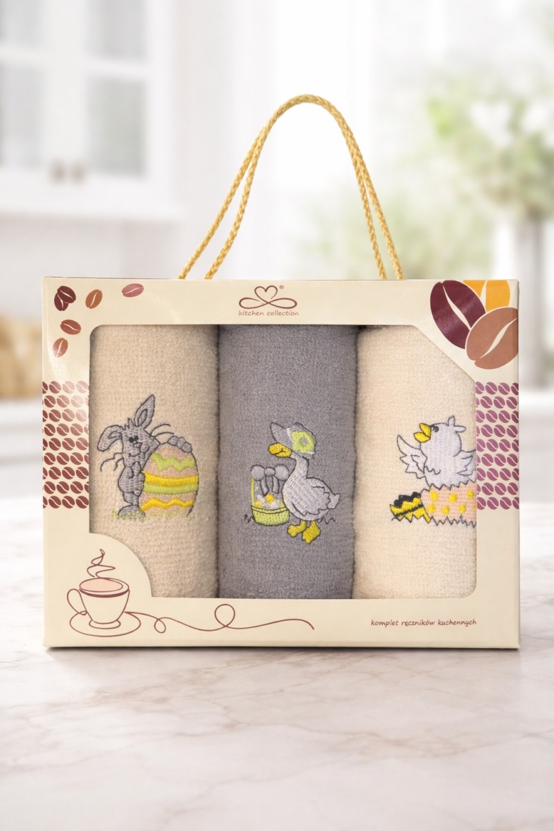 Zestaw 3 szt. ścierka frotte 30&times;50 w pudełku prezentowym