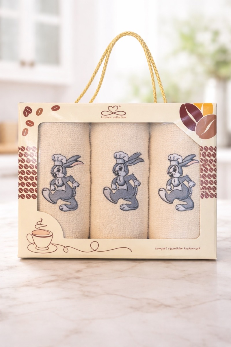 Zestaw 3 szt. ścierka frotte 30&times;50 w pudełku prezentowym