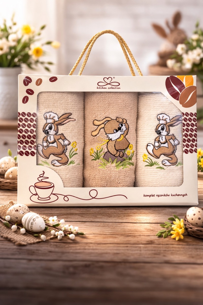 Zestaw 3 szt. ścierka frotte 30&times;50 w pudełku prezentowym