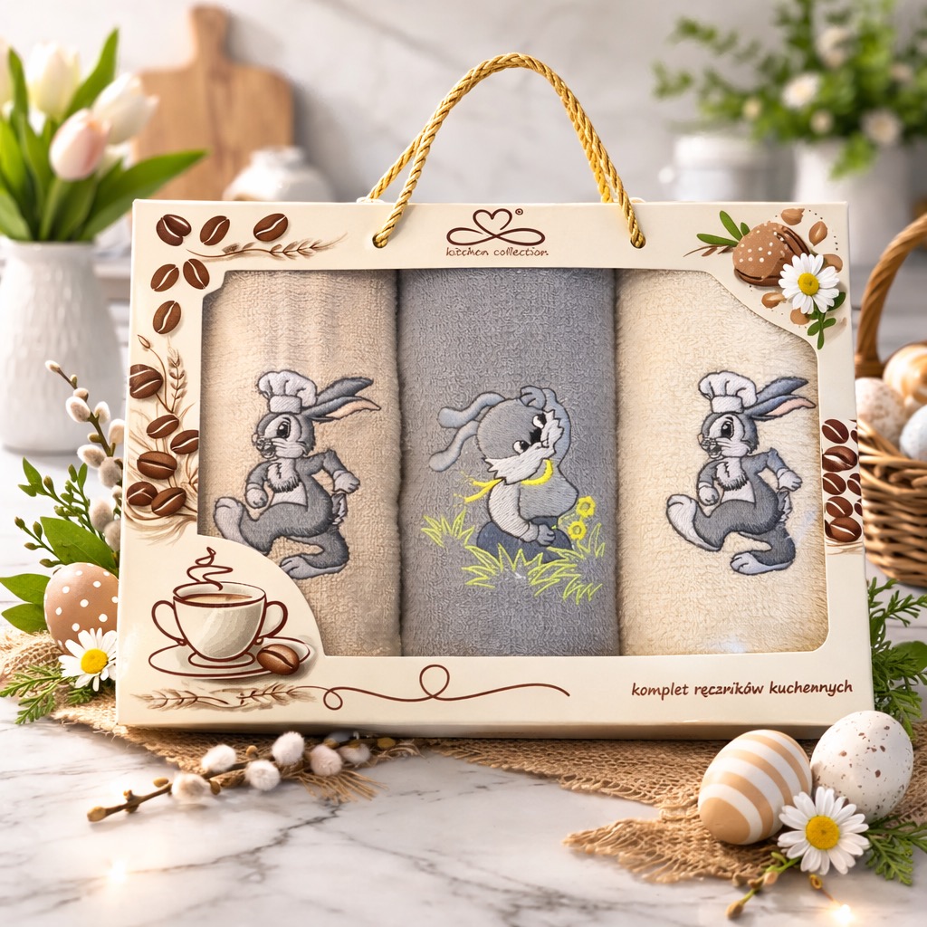 Zestaw 3 szt. ścierka frotte 30&times;50 w pudełku prezentowym