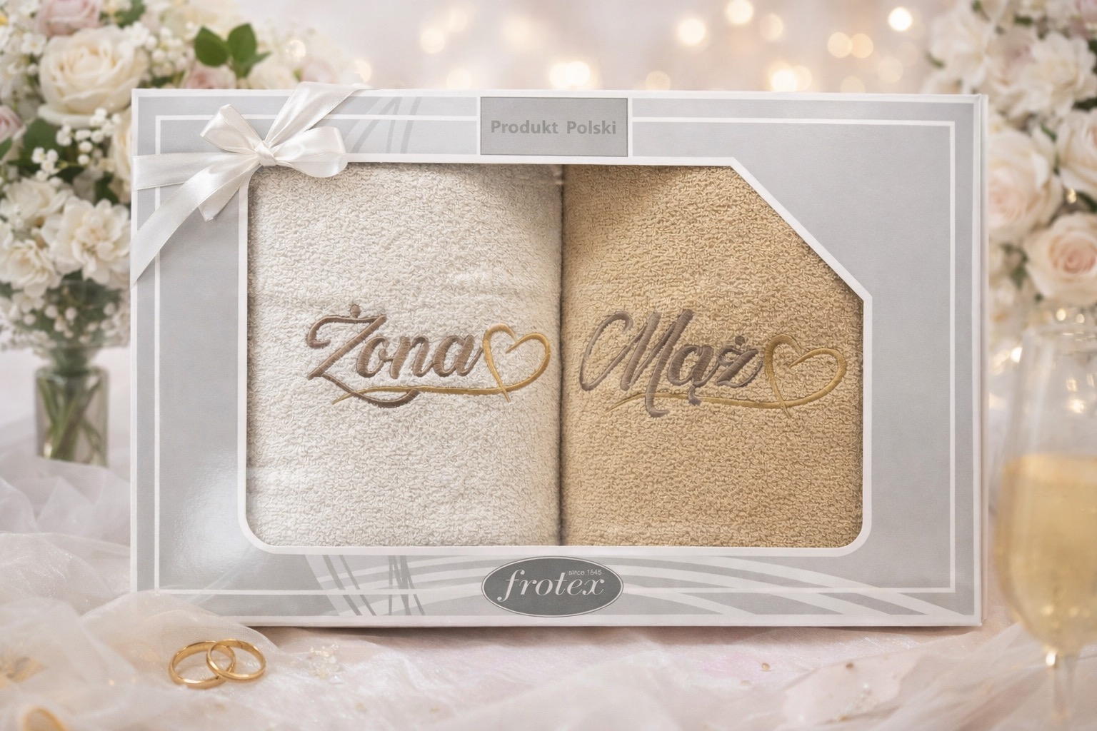 Komplet ręczników 2-częściowy ” Mąż & Żona „