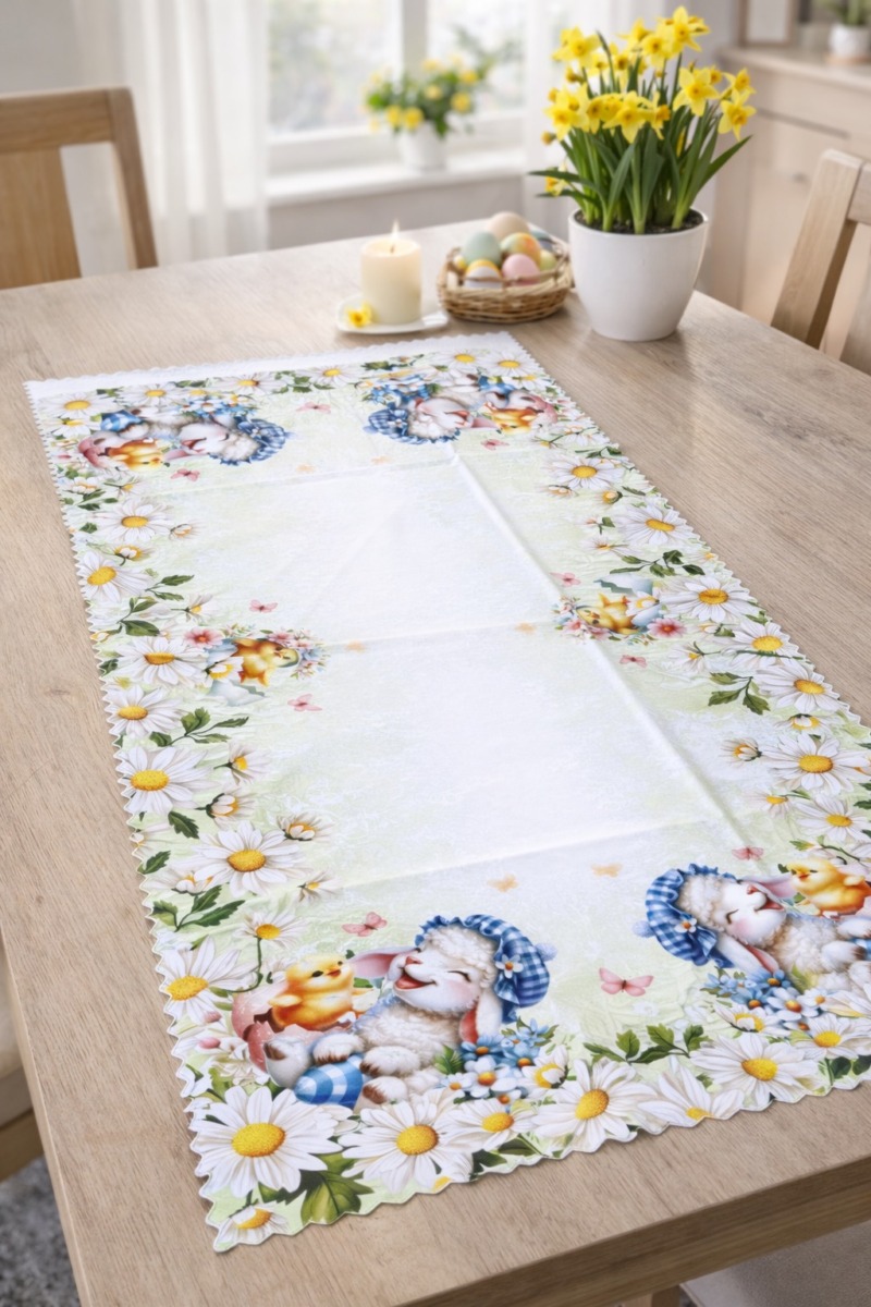 WIELKANOCNY BIEŻNIK Z NADRUKIEM  60X120 CM