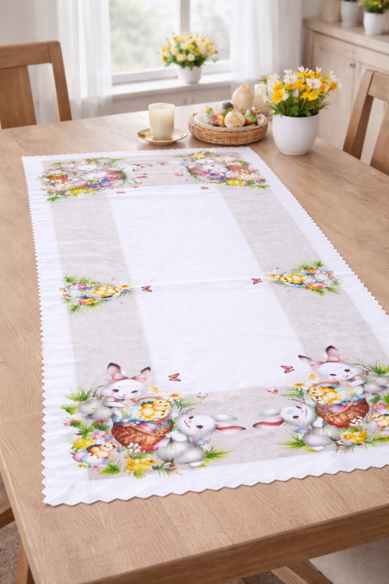 WIELKANOCNY BIEŻNIK Z NADRUKIEM  60X120 CM