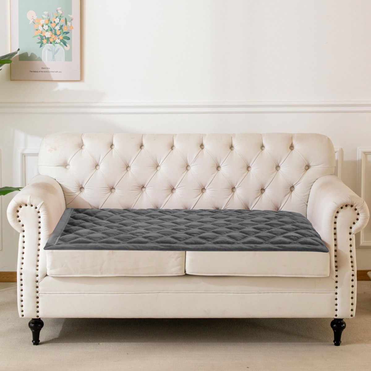 Narzuta Velvet Na Fotele -2 szt Pikowana Welurowa Glamour