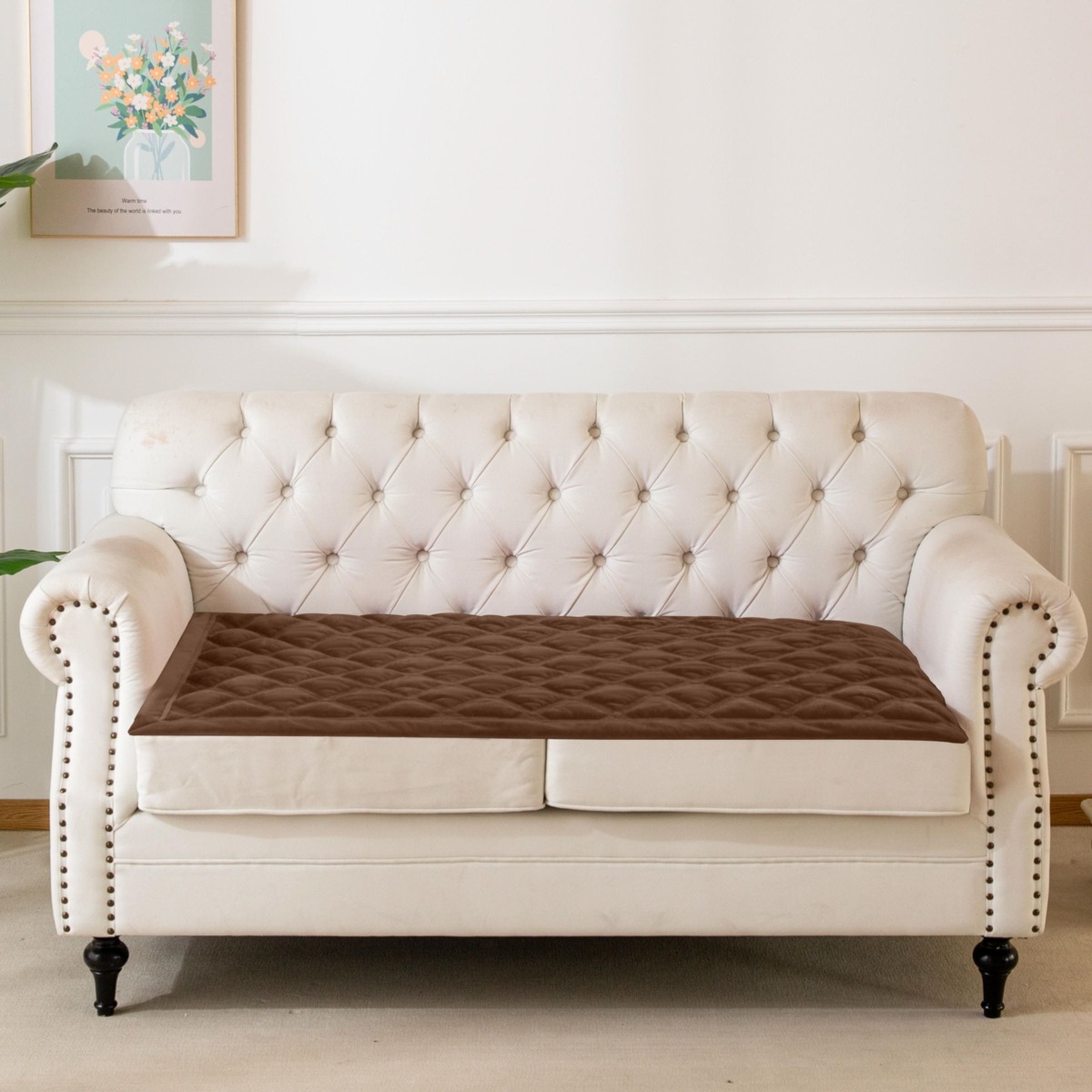 Narzuta Velvet Na Fotele -2 szt Pikowana Welurowa Glamour