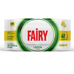 Fairy Chusteczki Nawilżane 100 szt. duże opakowanie +moc octu zapach Cytryna
