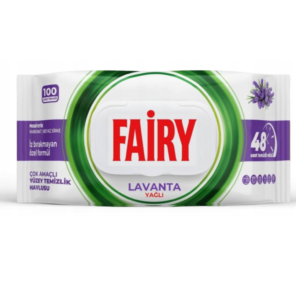 Fairy Chusteczki Nawilżane 100 szt. duże opakowanie +moc octu zapach LAVENDA