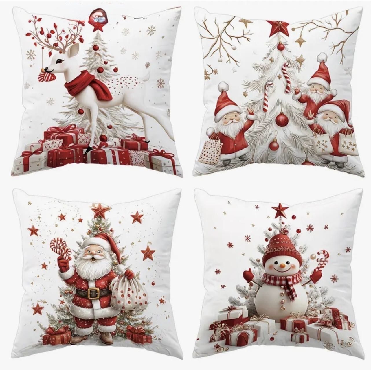 🎄 Poszewki świąteczne 40×40 cm – komplet 4 sztuki