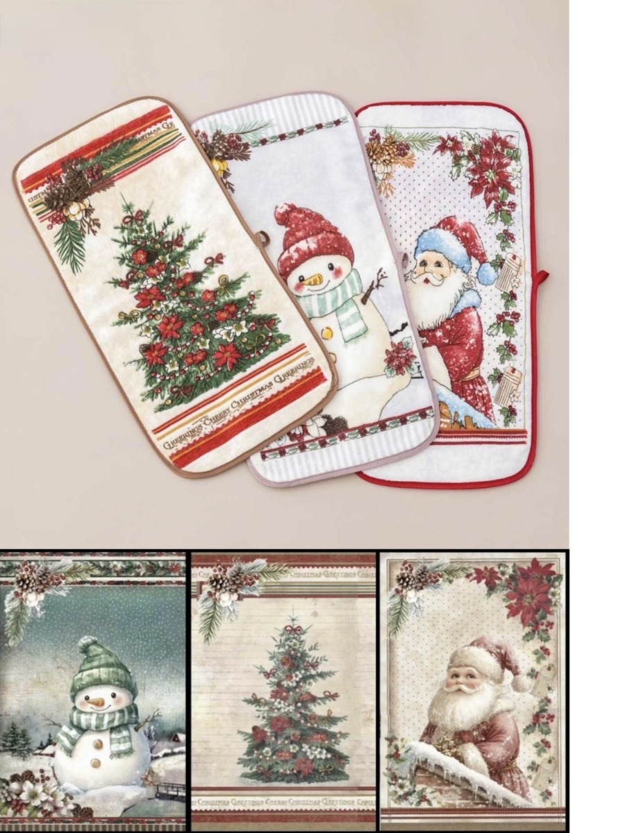 🎄 ŚCIERKI ŚWIĄTECZNE Z MIKROFIBRY 25&times;50 CM &ndash; 4 SZT. 🎄