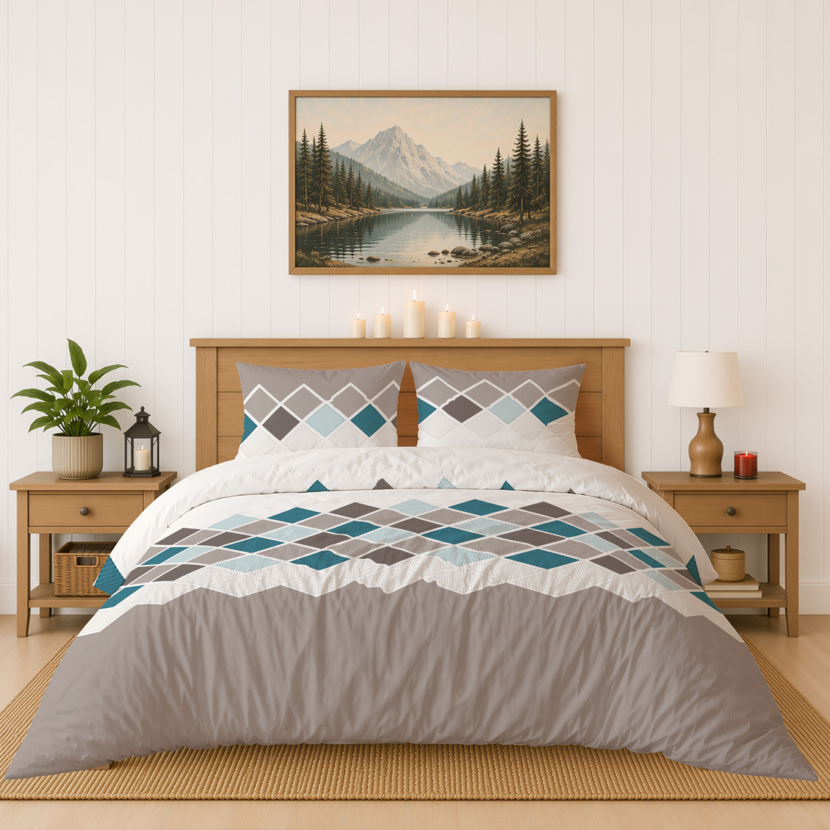 Komplet pościeli flanelowej 160x200 cm + 2 x poszewka 70x80 cm