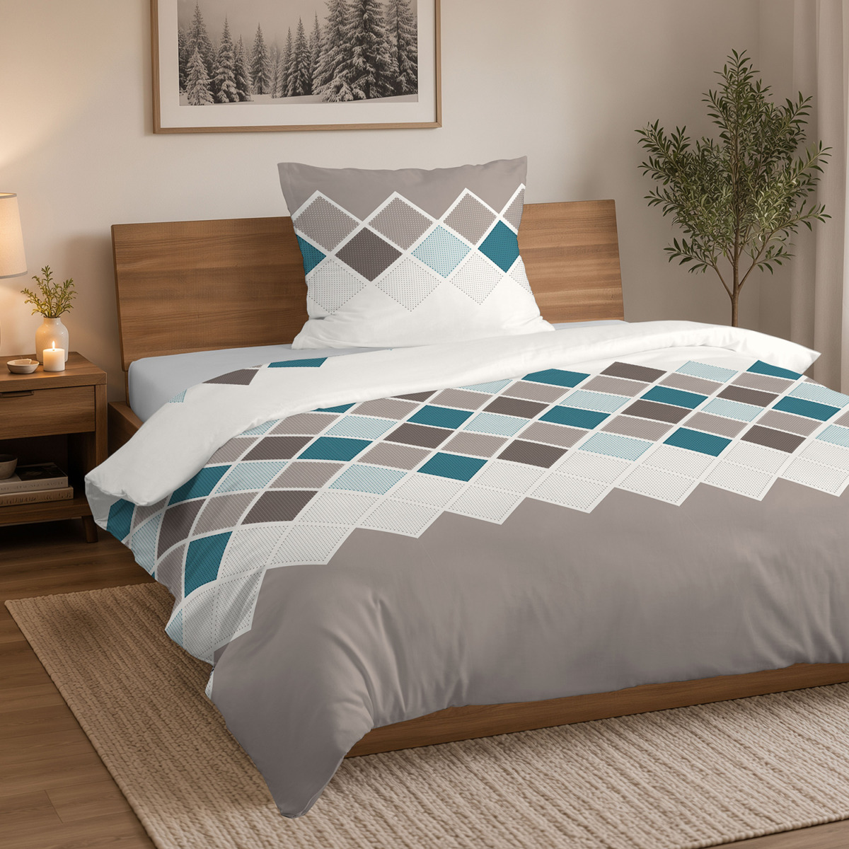 Komplet pościeli flanelowej 140×200 cm + 1 poszewka 70×80 cm