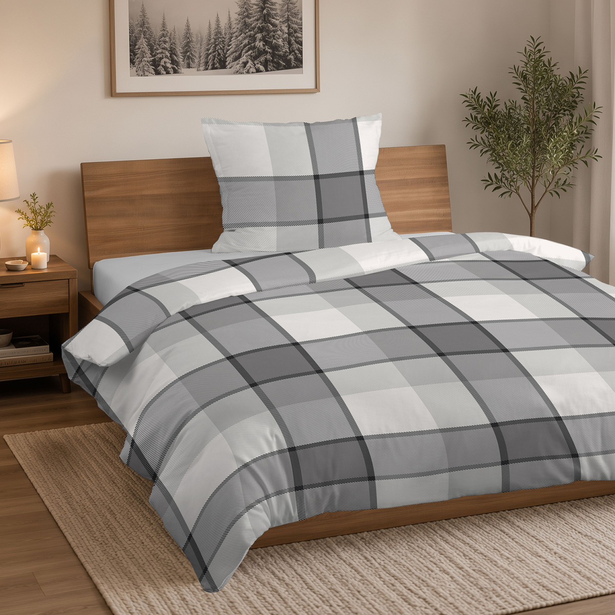 Komplet pościeli flanelowej 140×200 cm + 1 poszewka 70×80 cm
