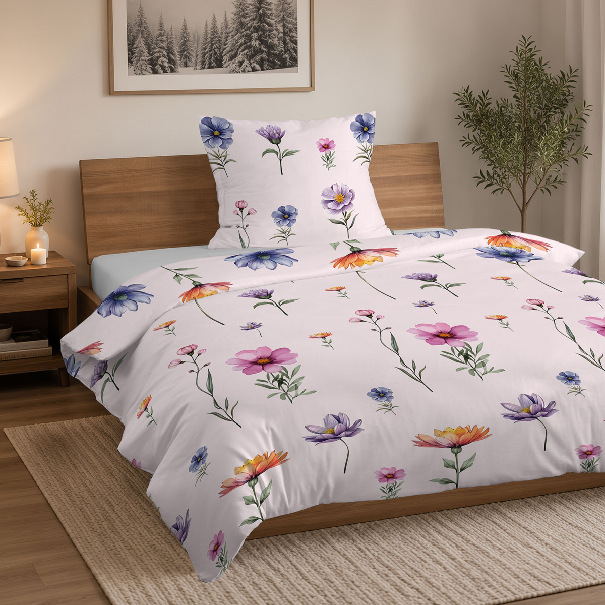 Komplet pościeli flanelowej 140×200 cm + 1 poszewka 70×80 cm
