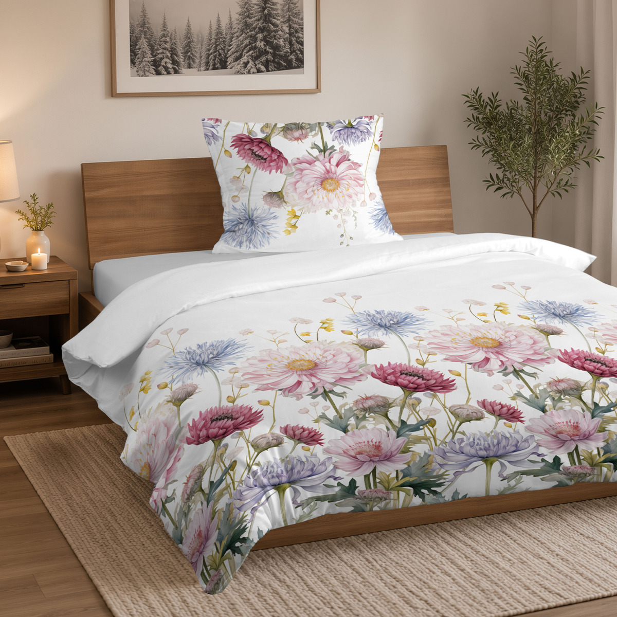 Komplet pościeli flanelowej 140x200 cm + 1 poszewka 70x80 cm