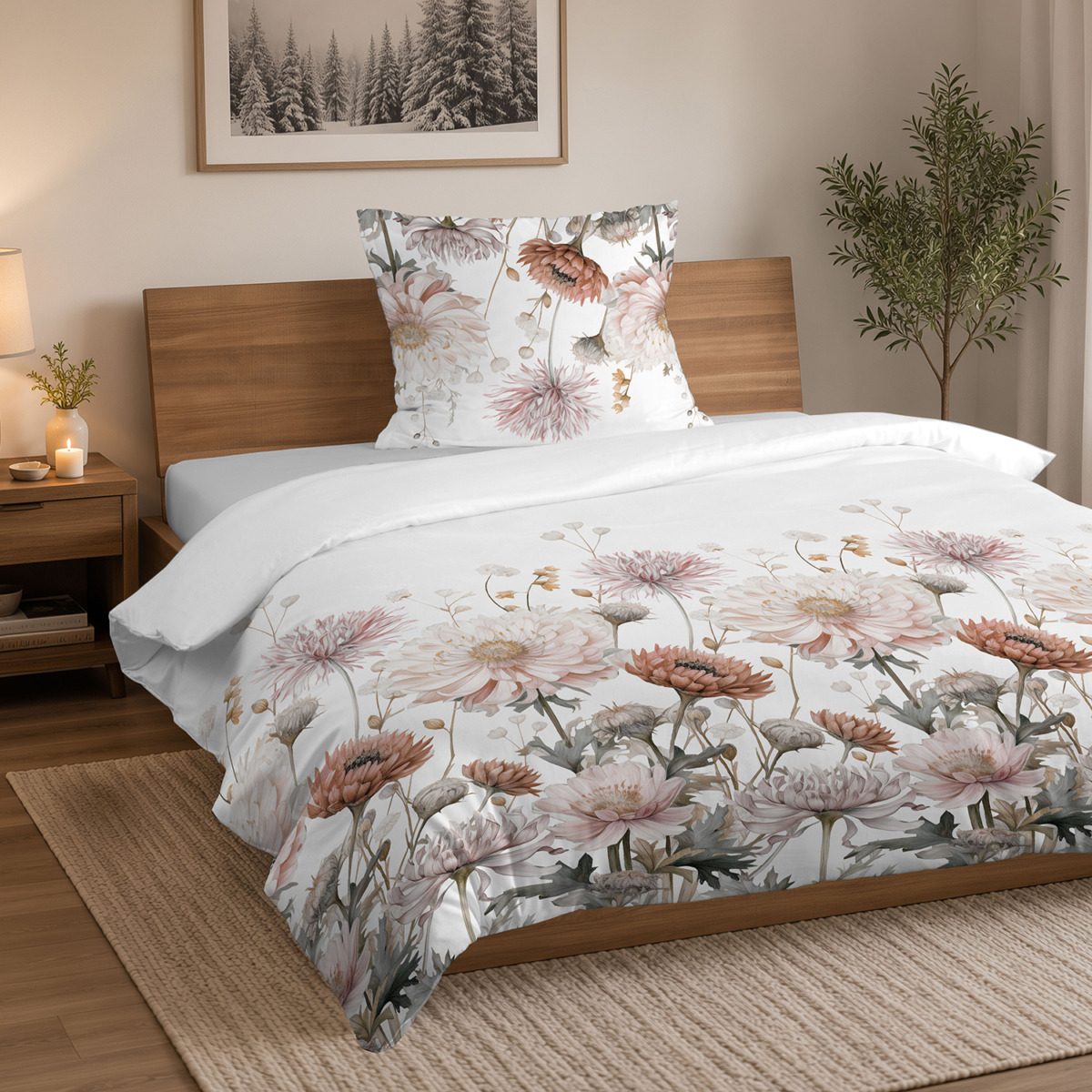Komplet pościeli flanelowej 140×200 cm + 1 poszewka 70×80 cm
