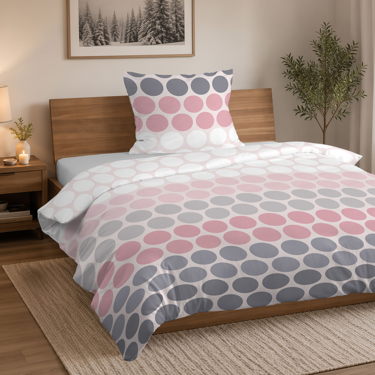 Komplet pościeli flanelowej 140×200 cm + 1 poszewka 70×80 cm