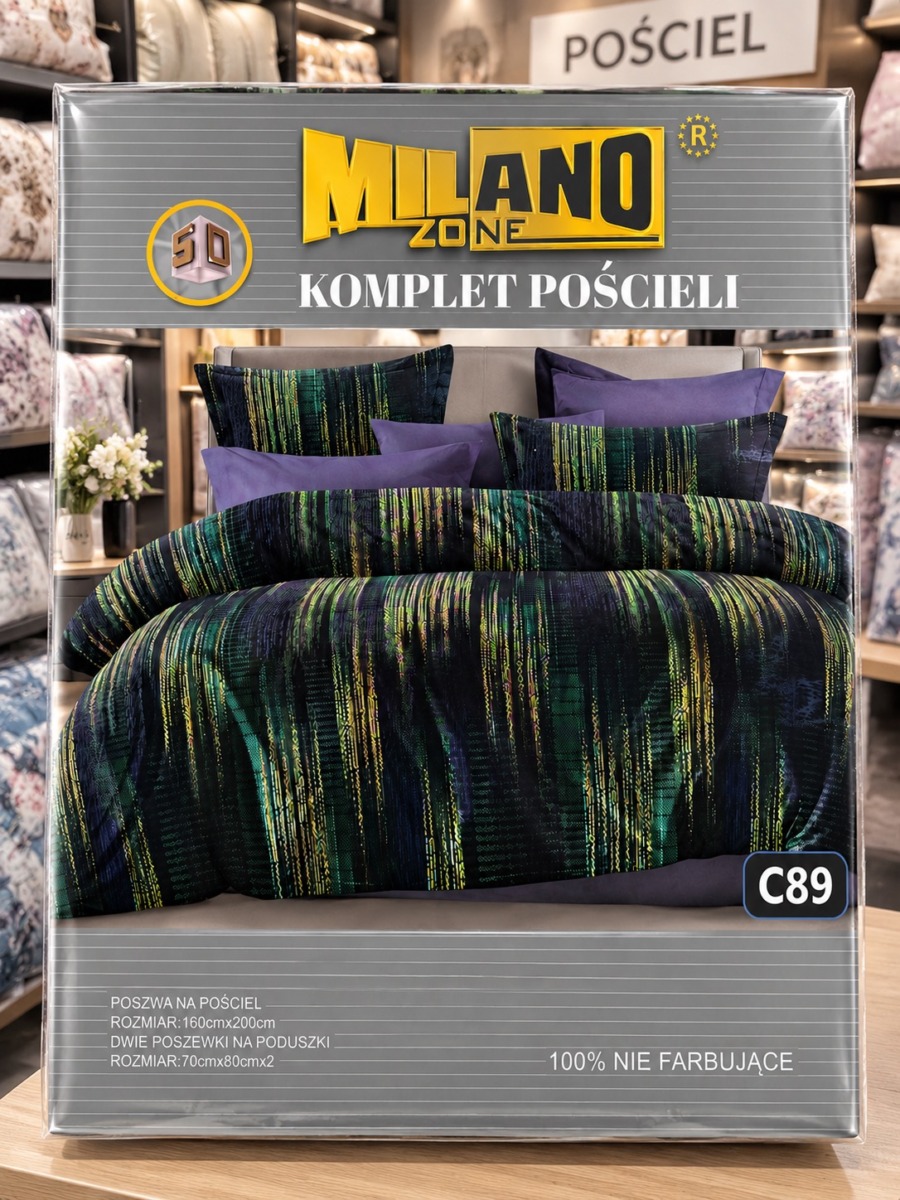 Pościel satyna bawełniana 3D  MILANO ZONE 160 x200 cm