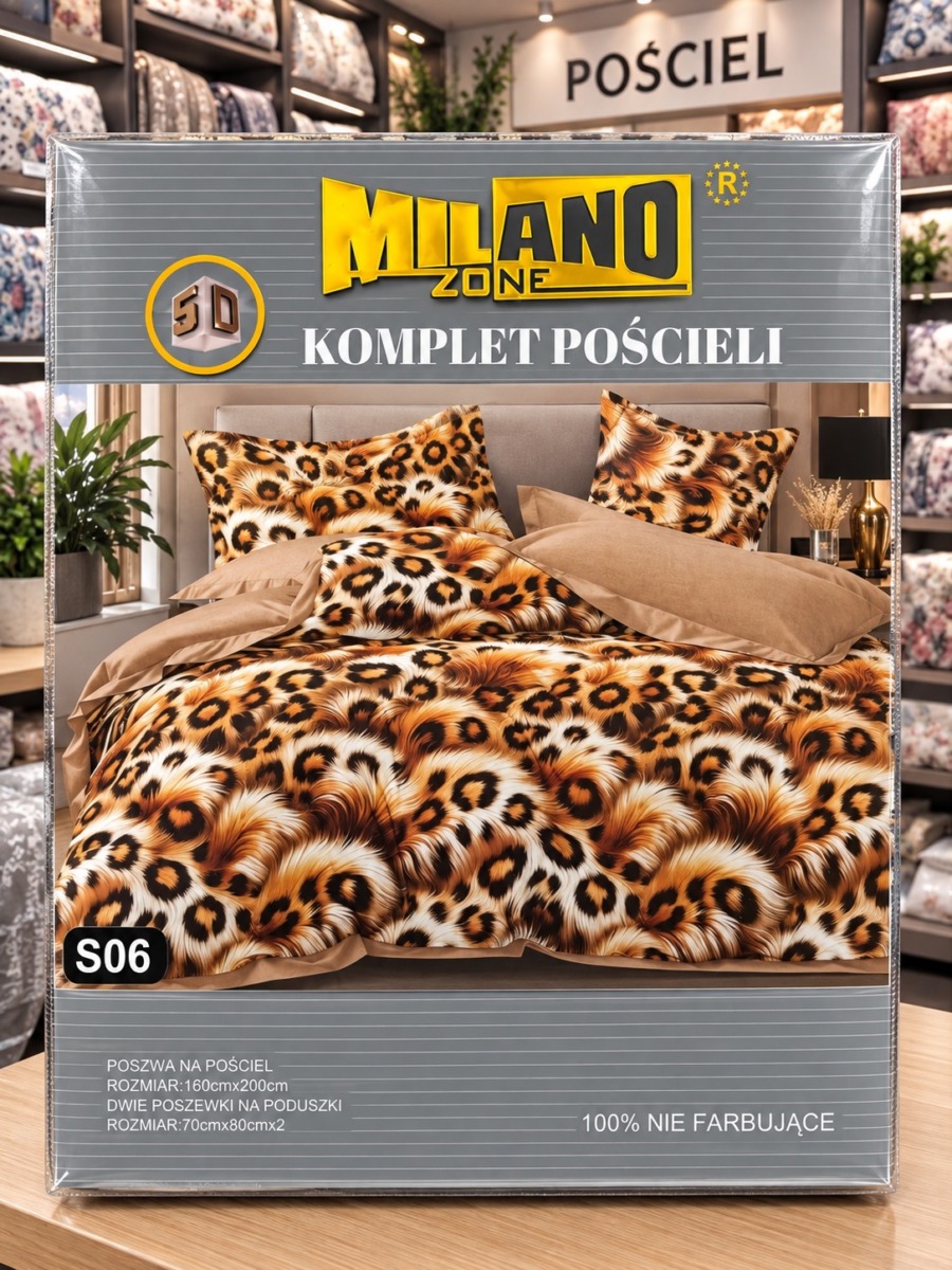 Pościel satyna bawełniana 3D  MILANO ZONE 160 x200 cm