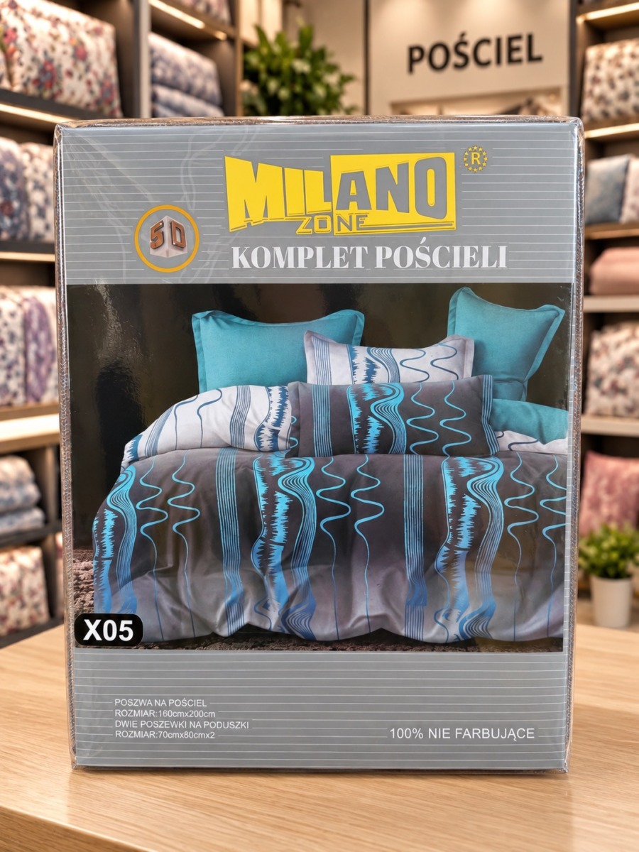 Pościel satyna bawełniana 3D  MILANO ZONE 160 x200 cm