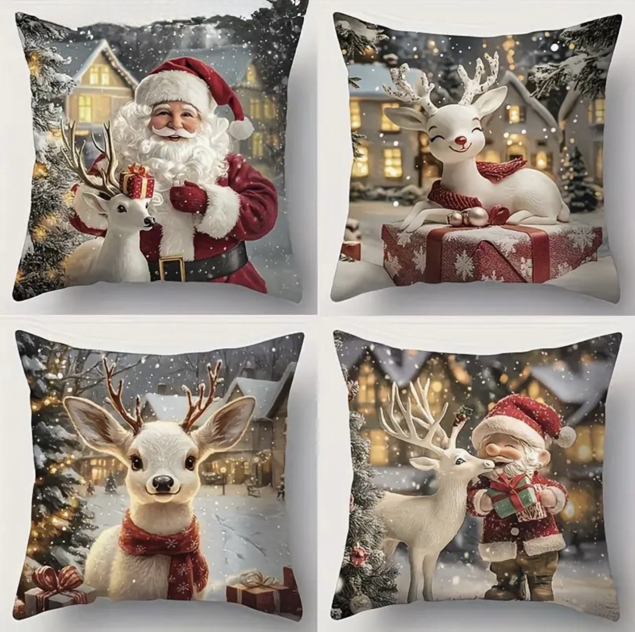 🎄 Poszewki świąteczne 40&times;40 cm &ndash; komplet 4 sztuki