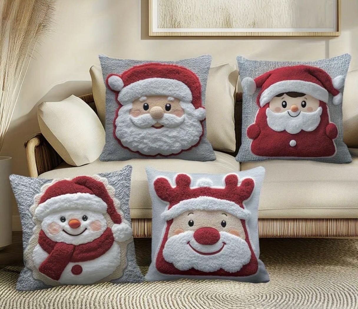 🎄 Poszewki świąteczne 40×40 cm – komplet 4 sztuki