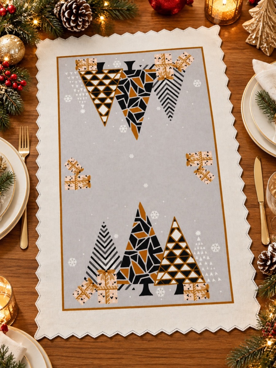 Serwetka Świąteczna 30×45 cm Dekoracyjna na Stół Boże Narodzenie Poliester